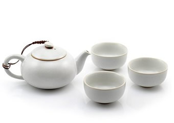 Chinese White and Black Porcelain Tea Set